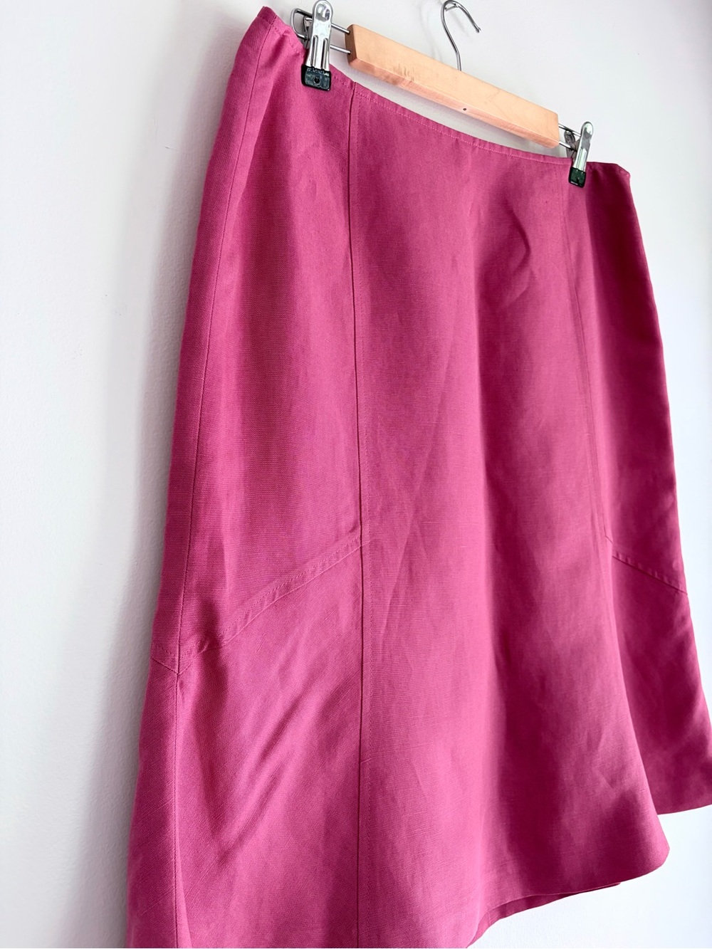 Ann Taylor Pink Linen Blend A Line Midi Skirt Size 12 - Picture 2 of 6